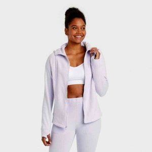 All in Motion™ Women's Fleece Full Zip Hooded Sweatshirt Lavender Size XXL